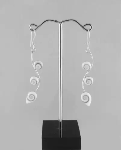 Boucles d'Oreilles Argent et Oeil de Sainte Lucie Triple yeux 