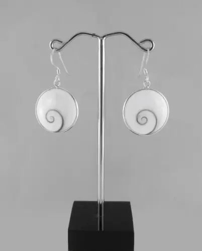 Boucles d'Oreilles Argent et Oeil de Sainte Lucie - 16 mm 
