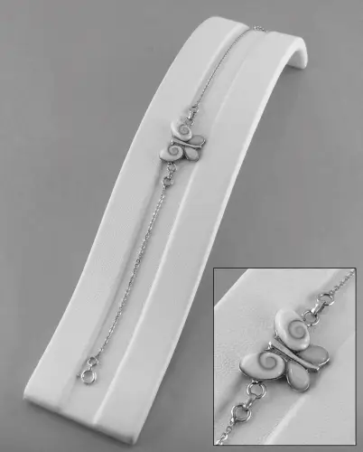 Bracelet Papillon en Oeil de Sainte Lucie et Argent 925 