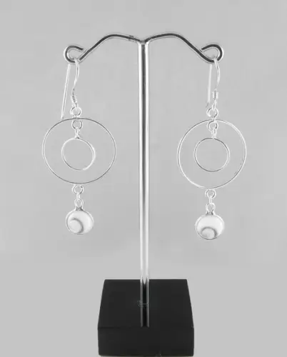 Boucles d'Oreilles Oeil de Sainte Lucie et Argent 92.5 