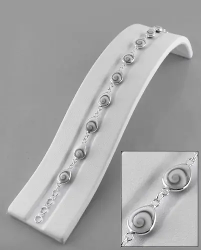 Bracelet Oeil de Sainte Lucie et Argent 925 - 8 Gouttes 12 mm 