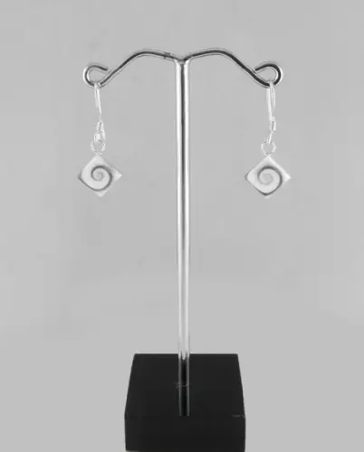 Boucles d'Oreilles Oeil de Sainte Lucie Carré et Argent 925 