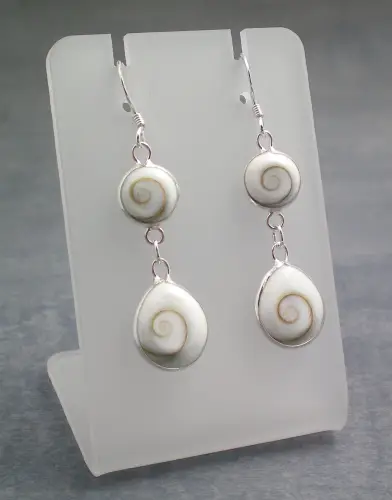 Boucles d'Oreilles Oeil de Sainte Lucie et Argent 92.5 