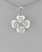 Pendentif Coeurs Oeil de Sainte Lucie monté sur Argent 