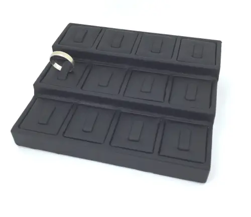 Support Similicuir en Escalier pour 12 Bagues 