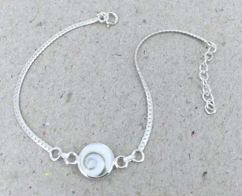 Bracelet Argent Oeil de Sainte Lucie et Argent Simple Oeil 10 mm 