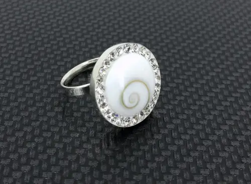 Bague Oeil de Sainte Lucie en Argent et Zirconiums - 20 mm 