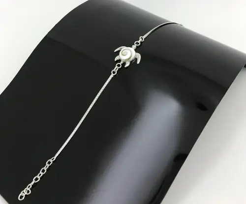 Bracelet Oeil de Sainte Lucie et Argent Tortue de 18 mm 