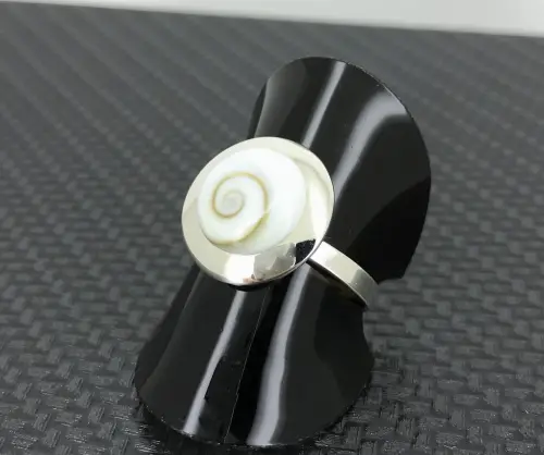 Bague Oeil de Sainte Lucie en Argent - Oeil Rond 11 mm 