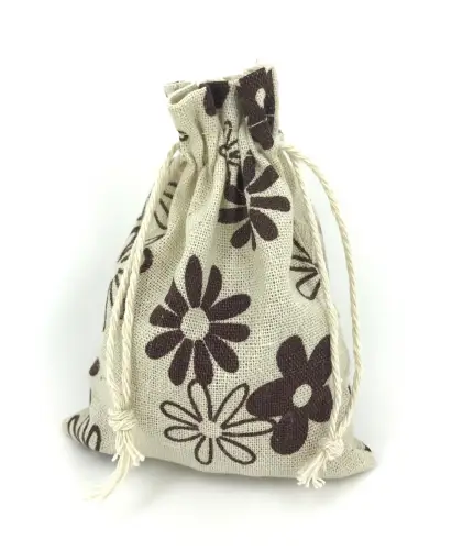 Lot de 15 Pochettes en Coton Imprimées Fleur - 9 x 12 cm 
