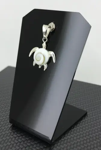 Pendentif Tortue Oeil de Sainte Lucie en Argent 925 - 18 mm 