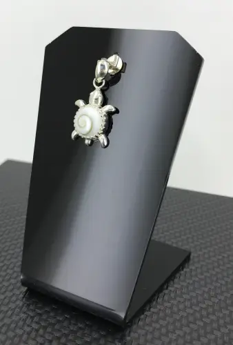 Pendentif Tortue Oeil de Sainte Lucie en Argent 92.5 