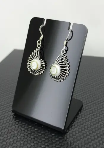 Boucles d'Oreilles Argent Oeil de Sainte Lucie Coquillages 