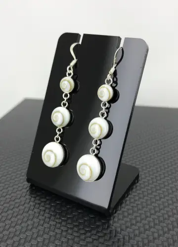 Boucles d'Oreilles Argent Oeil de Sainte Lucie Triple Ronds 