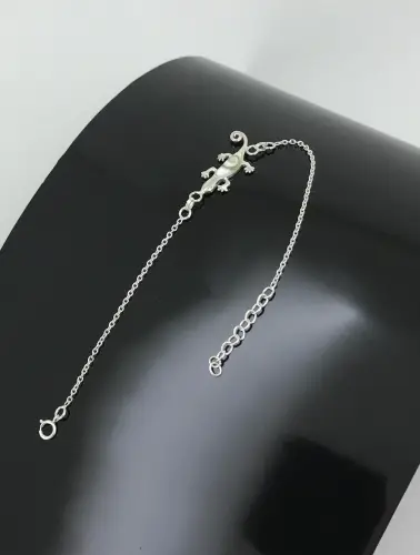 Bracelet Oeil de Sainte Lucie et Argent forme Gecko. 