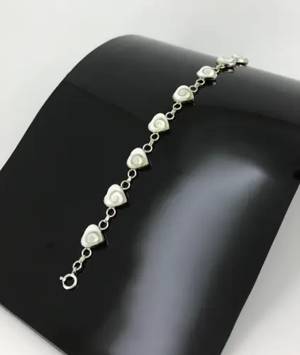 Bracelet Oeil de Sainte Lucie et Argent 92.5 - 8 Coeurs 