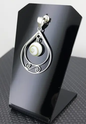 Pendentif Baroque Oeil de Sainte Lucie en Argent 925. 