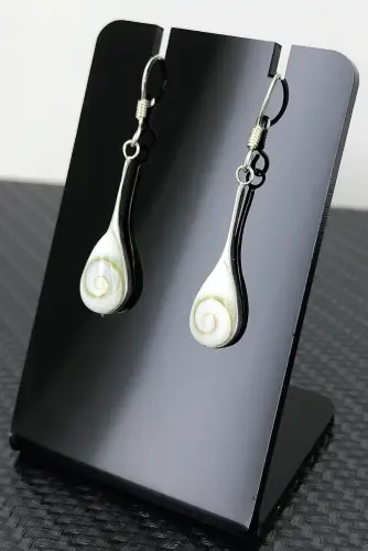 Boucles d'Oreilles Oeil de Sainte Lucie et Argent Gouttes 
