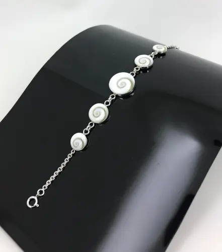 Bracelet Oeil de Sainte Lucie et Argent - 5 Yeux Ronds 