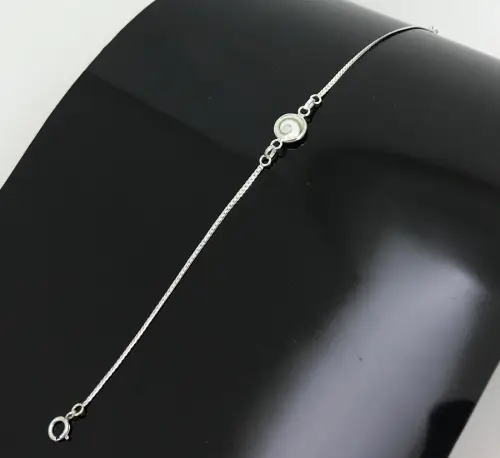 Bracelet Oeil de Sainte Lucie et Argent - Simple Oeil 7 mm 