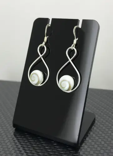 Boucles d'Oreilles Oeil de Sainte Lucie et Argent 92.5 forme Spirale 