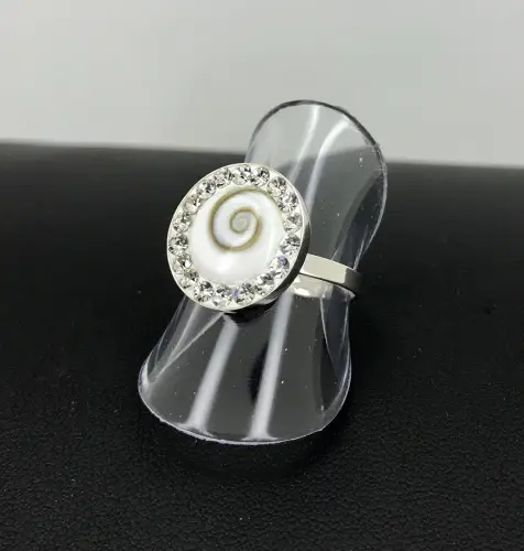 Bague Oeil de Sainte Lucie en Argent et Zirconiums - 15 mm 