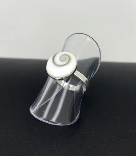 Bague Oeil de Sainte Lucie en Argent Simple Rond 12 mm 