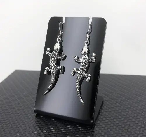 Paire de Boucles d'Oreilles Gecko en Argent 92.5 