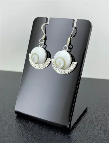 Boucles d'Oreilles Oeil de Sainte Lucie et Argent 925 