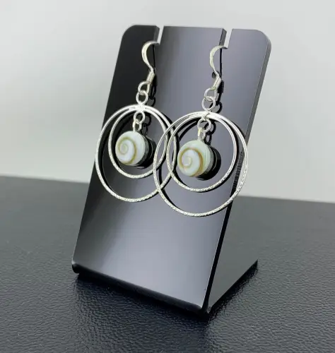 Boucles d'Oreilles Argent Oeil de Sainte Lucie 