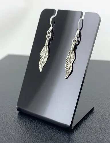 Boucles d'Oreilles Plumes en Argent 92.5 