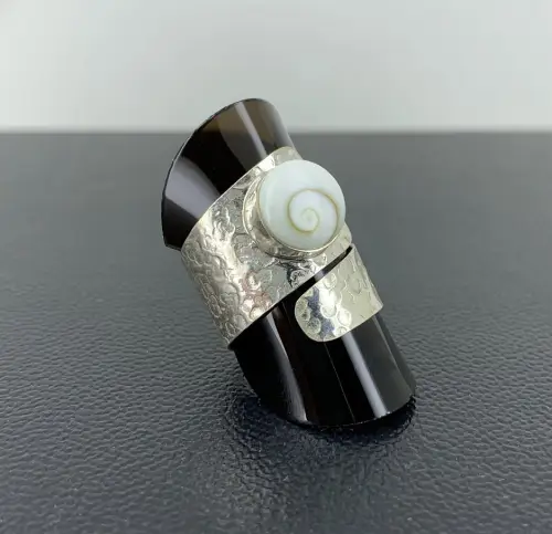 Bague Oeil de Sainte Lucie en Jonc Argent 92.5 