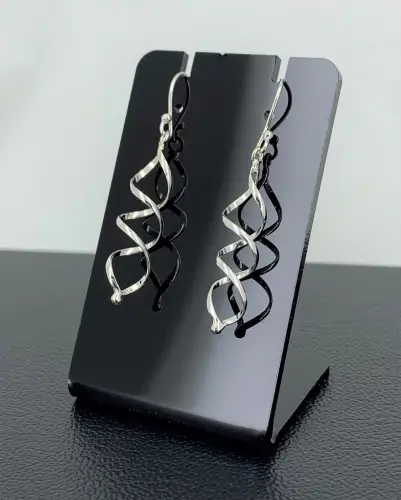 Paire de Boucles d'Oreilles Spirale en Argent 925 - 30 mm. 