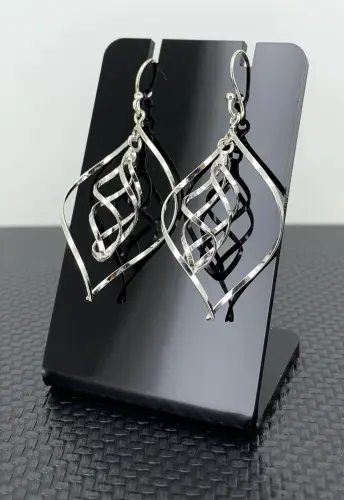 Paire de Boucles d'Oreilles Spirales en Argent 925 - 35 mm 
