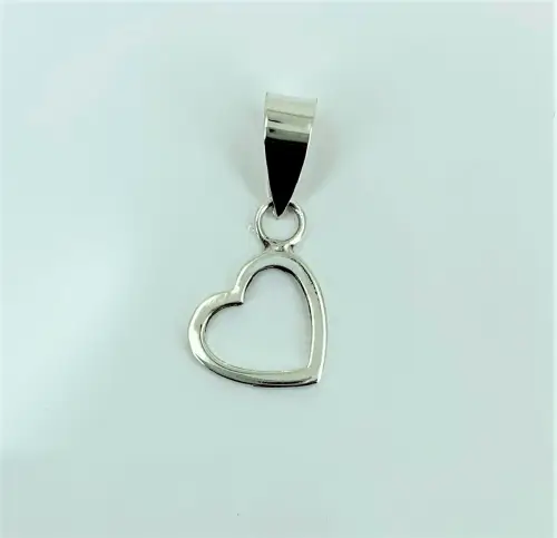 Petit Pendentif Coeur Ajouré en Argent 925 - 9 mm 