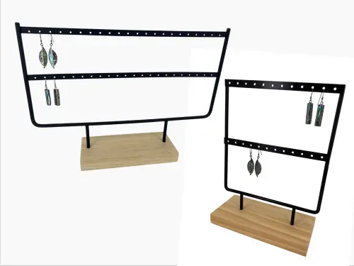 Présentoir en Métal et Bois pour Boucles d'Oreilles - 2 tailles. 