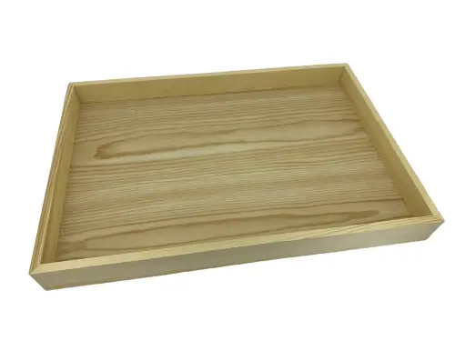 Plateau Présentation Entreposage Bijoux Fond Plat en Bois 