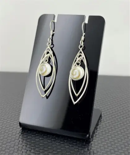 Boucles d'Oreilles Argent Oeil de Sainte Lucie 