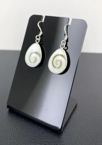 Boucles d'Oreilles Argent et Oeil de Sainte Lucie Simple Goutte 