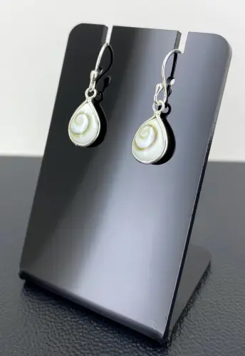 Boucles d'Oreilles Argent et Oeil de Sainte Lucie - 13 mm 