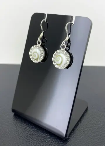 Boucles d'Oreilles Oeil de Sainte Lucie Argent et Zirconium 