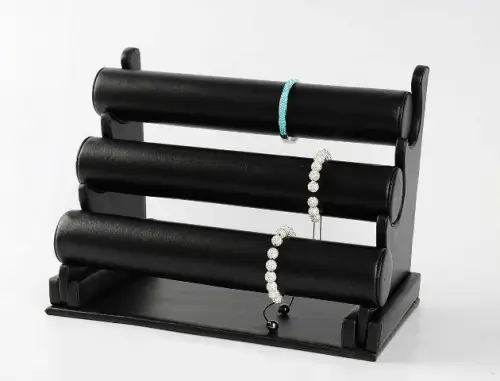 Support Bracelets Triple Niveaux - Similicuir - 2 Couleurs 