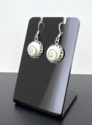 Boucles d'Oreilles Argent et Oeil de Sainte Lucie 