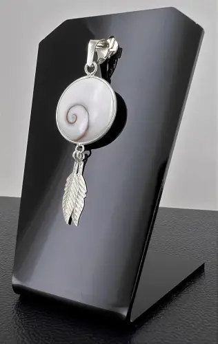 Pendentif Oeil de Sainte Lucie et Argent 92.5 Plumes 