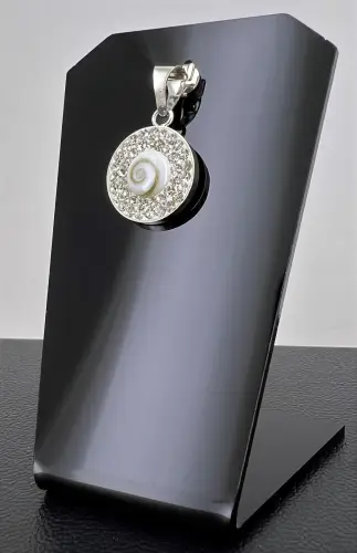 Pendentif Oeil de Sainte Lucie ou Shiva et Double Zirconiums - 17 mm 