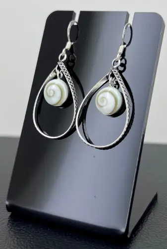Boucles d'Oreilles Argent Oeil de Sainte Lucie 