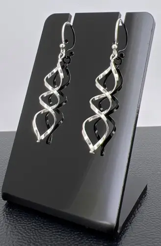 Paire de Boucles d'Oreilles Spirale en Argent 925/1000 - 30 mm 
