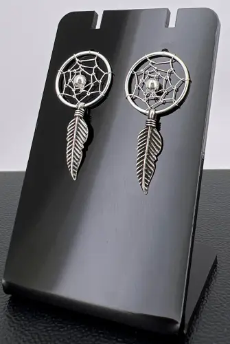 Boucles d'Oreilles Clou Attrape Rêve en Argent 92.5 