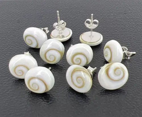 Lot de 5 Paires Boucles d'Oreilles Oeil de Sainte Lucie. 7 mm - Ovales. 
