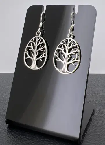 Paire de Boucles d'Oreilles Arbre de Vie en Argent 92.5 